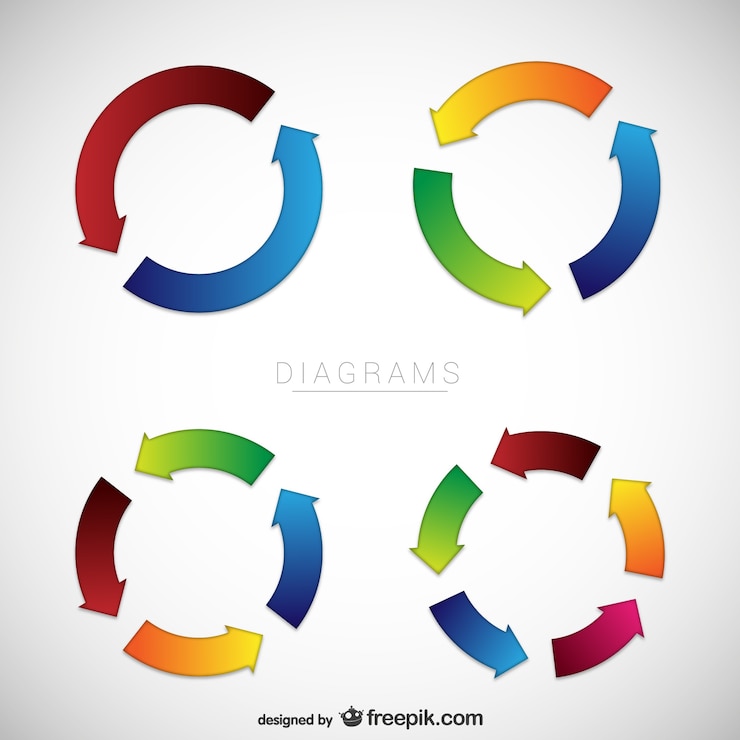 Vetor grátis setas diagramas