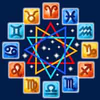 Vetor grátis signos do zodíaco conjunto de ícones quadrados coloridos