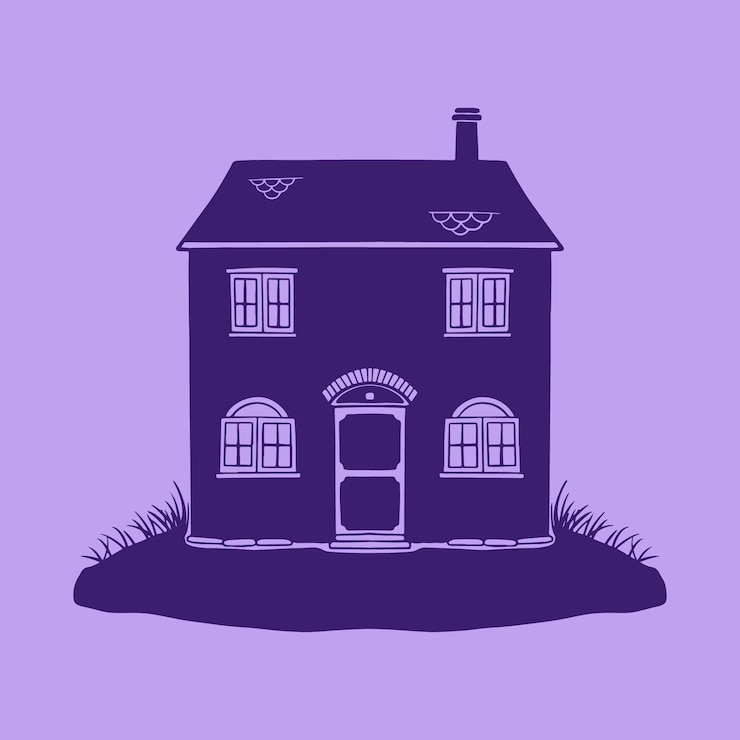 Vetor grátis silhueta de casa desenhada de mão