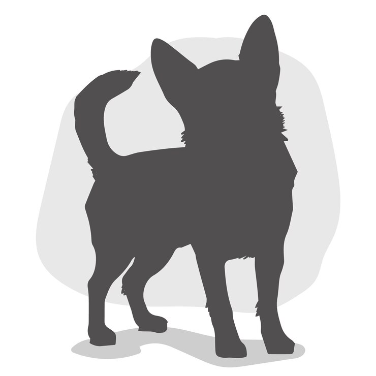 Vetor grátis silhueta de chihuahua desenhada de mão