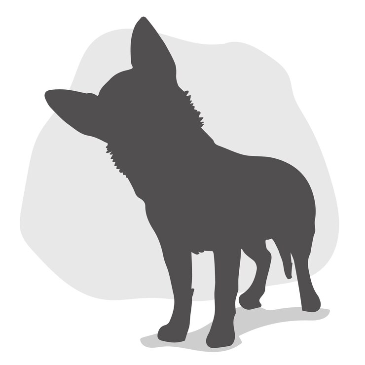 Vetor grátis silhueta de chihuahua desenhada de mão