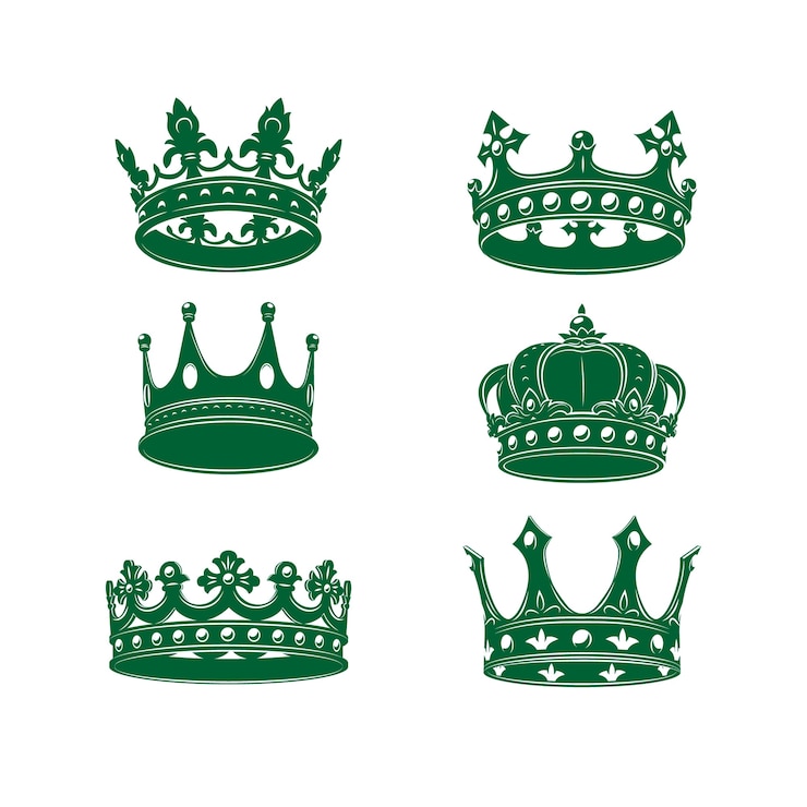 Vetor grátis silhueta de coroa desenhada de mão