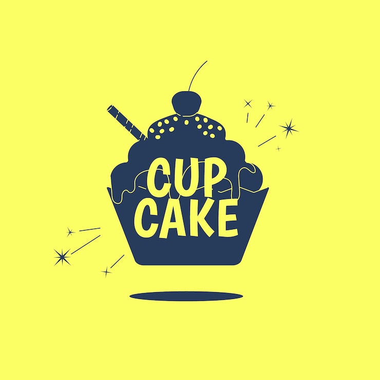Vetor grátis silhueta de cupcake desenhada à mão