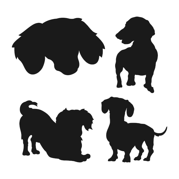 Silhueta de dachshund de design plano