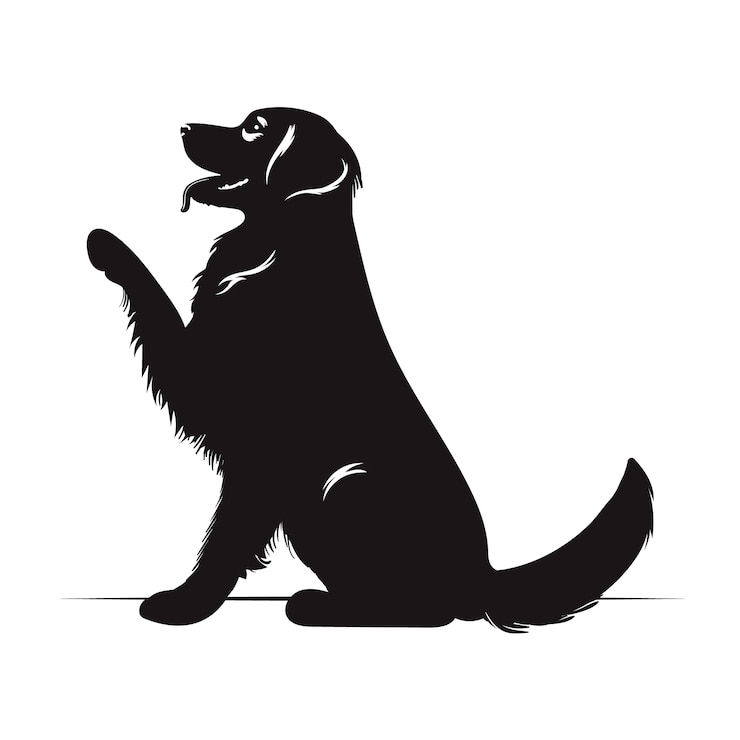 Vetor grátis silhueta de golden retriever desenhada à mão