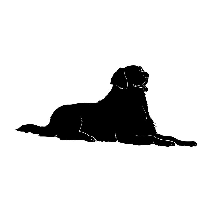 Vetor grátis silhueta de golden retriever desenhada à mão