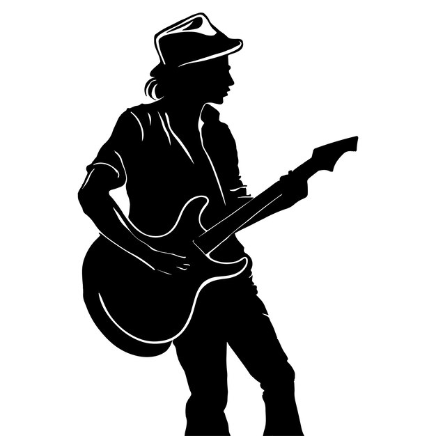 Silhueta de guitarrista desenhada ?
