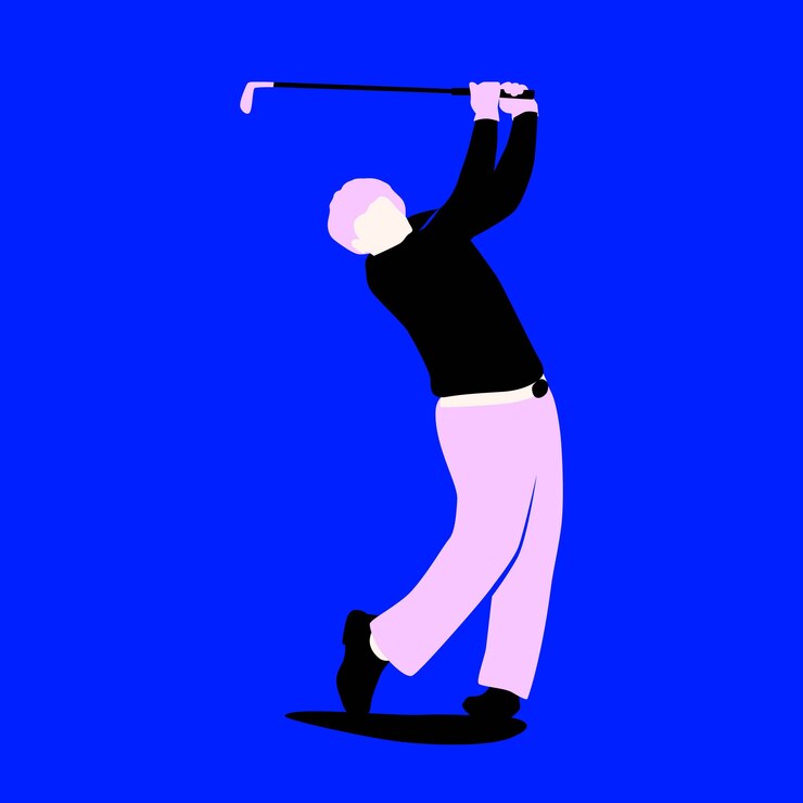 Vetor grátis silhueta de jogador de golfe de design plano