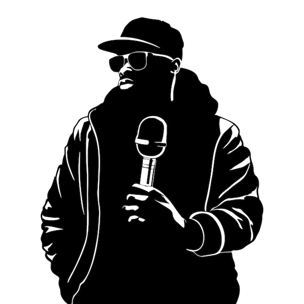 Vetor grátis silhueta de rapper desenhada ?