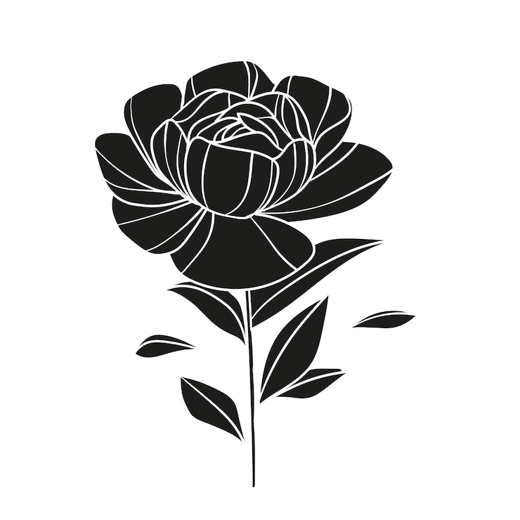 Vetor grátis silhueta de rosa de design plano