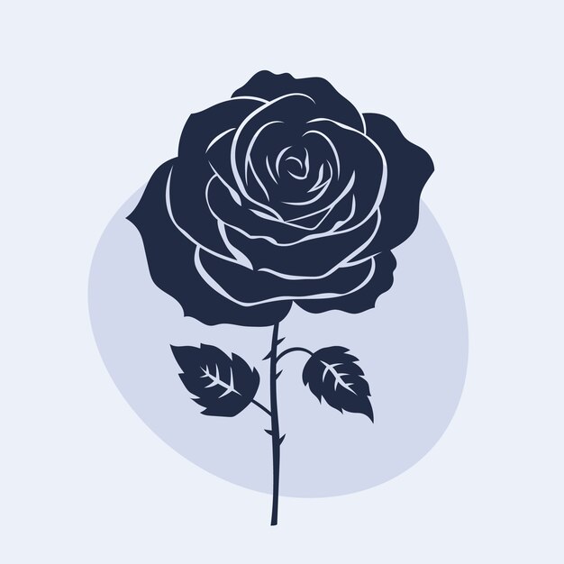 Silhueta de rosa de design plano