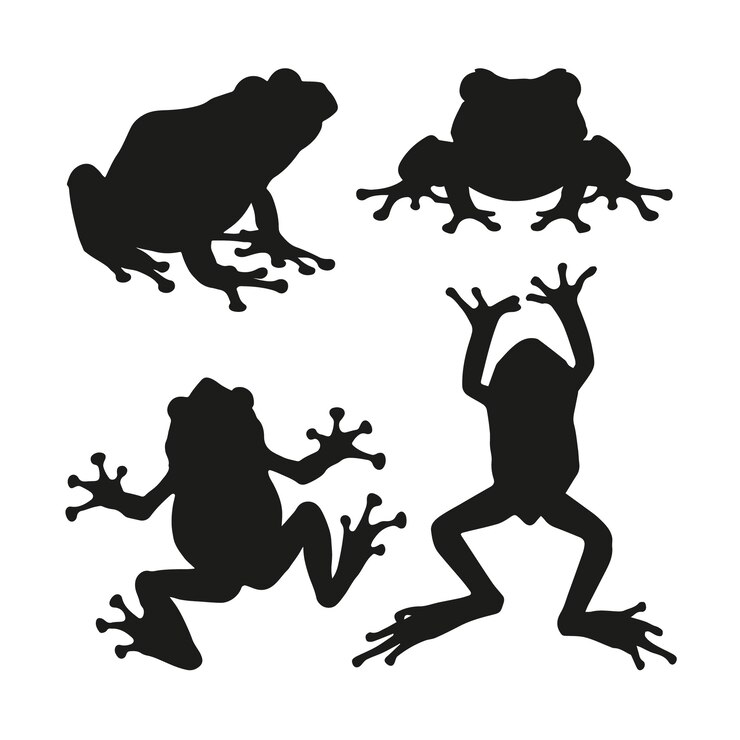 Vetor grátis silhueta de sapo desenhada de mão