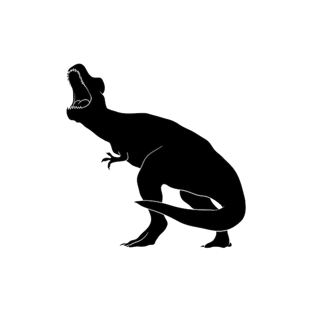 Vetor grátis silhueta de t-rex desenhada à mão