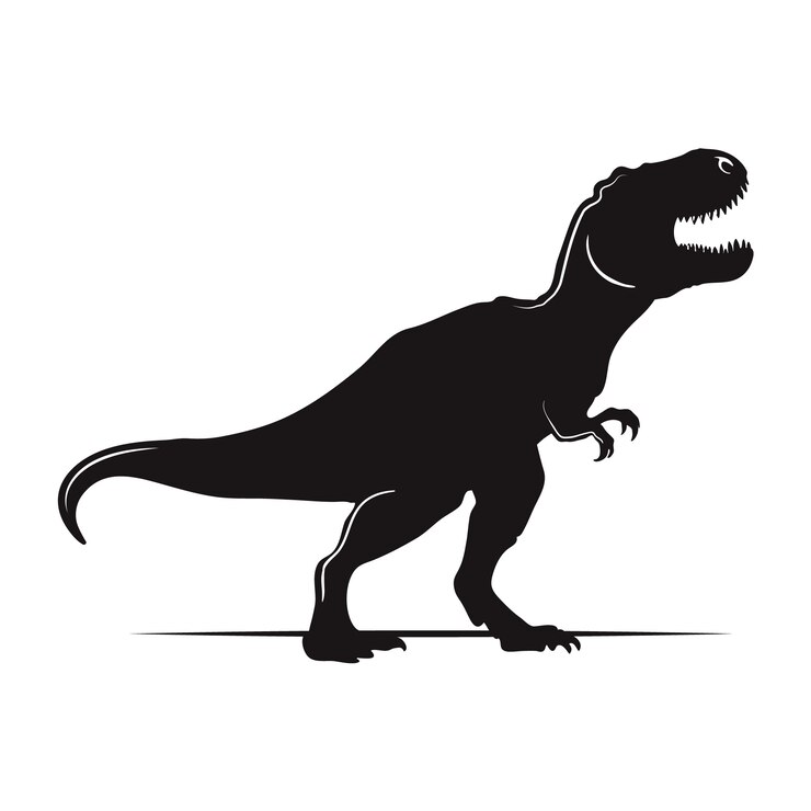 Vetor grátis silhueta de t-rex desenhada à mão
