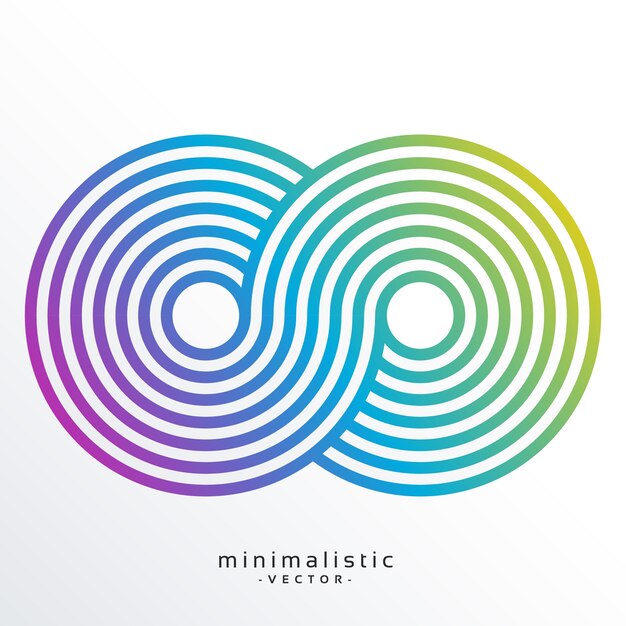 Símbolo colorido do infinito feito com listras