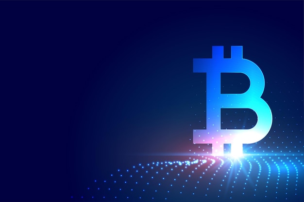 Símbolo de criptomoeda bitcoin no fundo da tecnologia