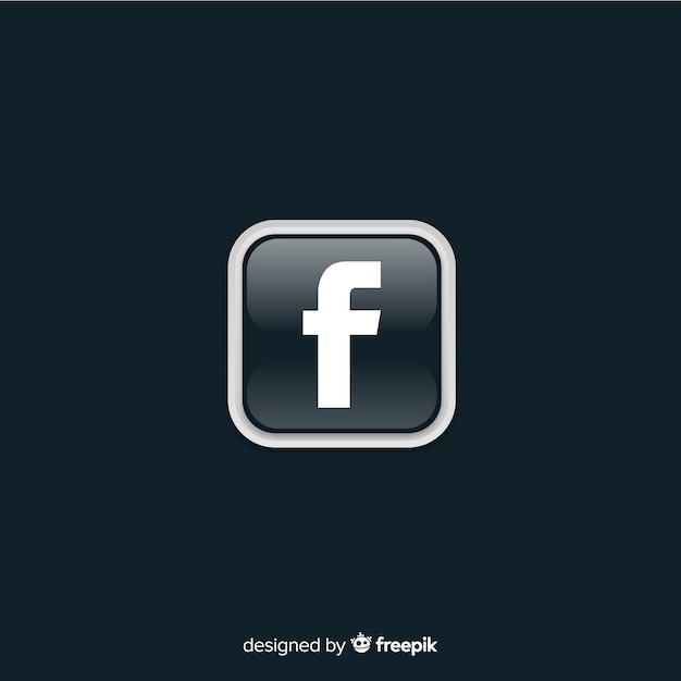 Vetor grátis símbolo de facebook em preto e branco