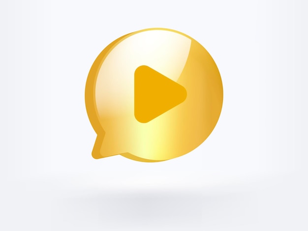 Símbolo de ícone de mensagem de notificação de ouro social media comunicação vector design estilo renderização 3d.