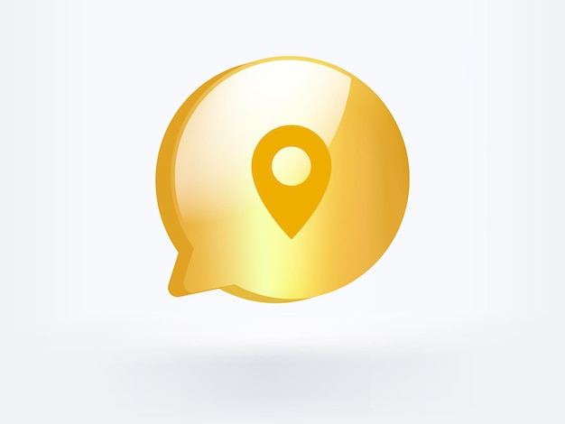 Vetor grátis símbolo de ícone de mensagem de notificação de ouro social media comunicação vector design estilo renderização 3d.