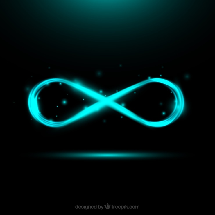 Vetor grátis símbolo do infinito com efeito de reflexo de lente