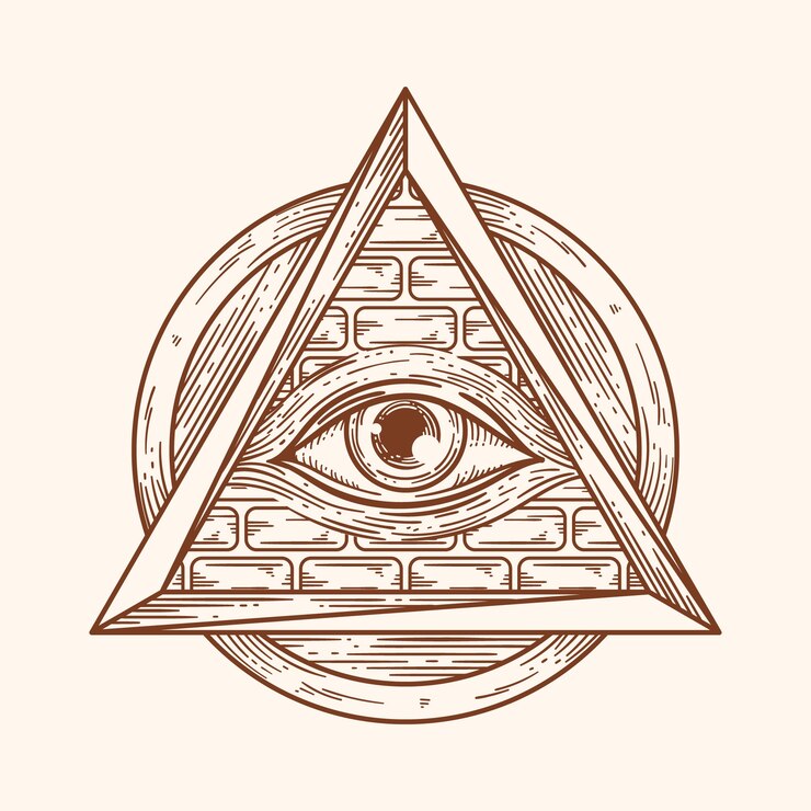 Vetor grátis símbolo illuminati desenhado a mão