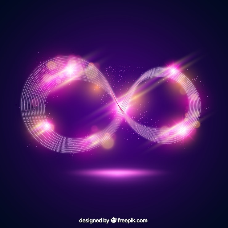 Vetor grátis símbolo infinito com efeito brilhante