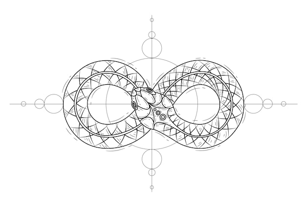 Símbolo ouroboros desenhado à mão