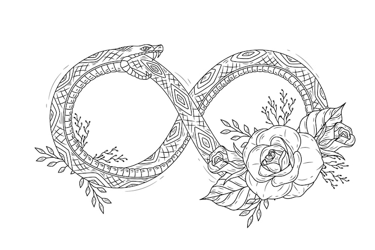 Vetor grátis símbolo ouroboros desenhado à mão