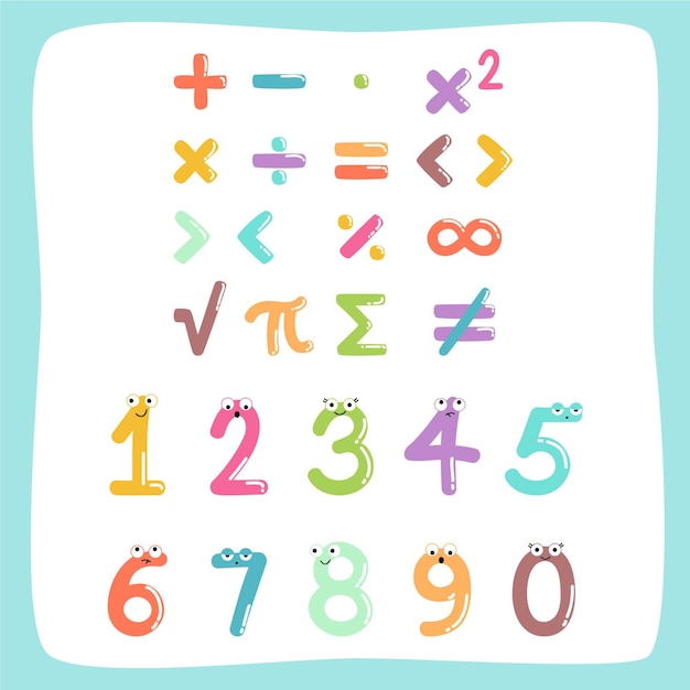 Símbolos matemáticos desenhados à mão
