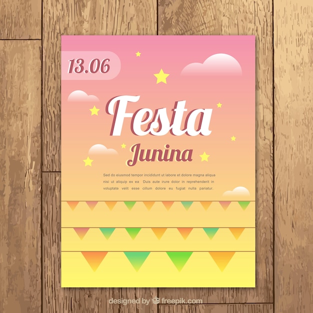 Simples folheto de junina festa