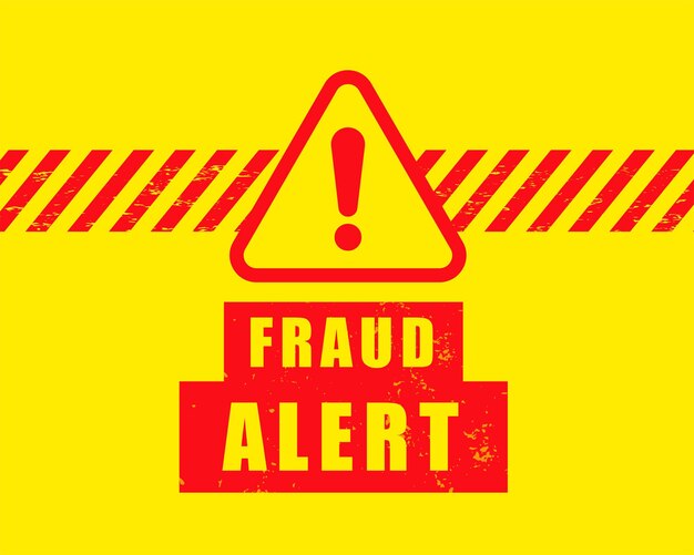 sinal de alerta de fraude fundo fique a salvo do crime on-line