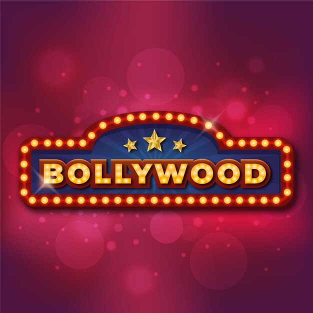 Sinal de cinema de bollywood design realista