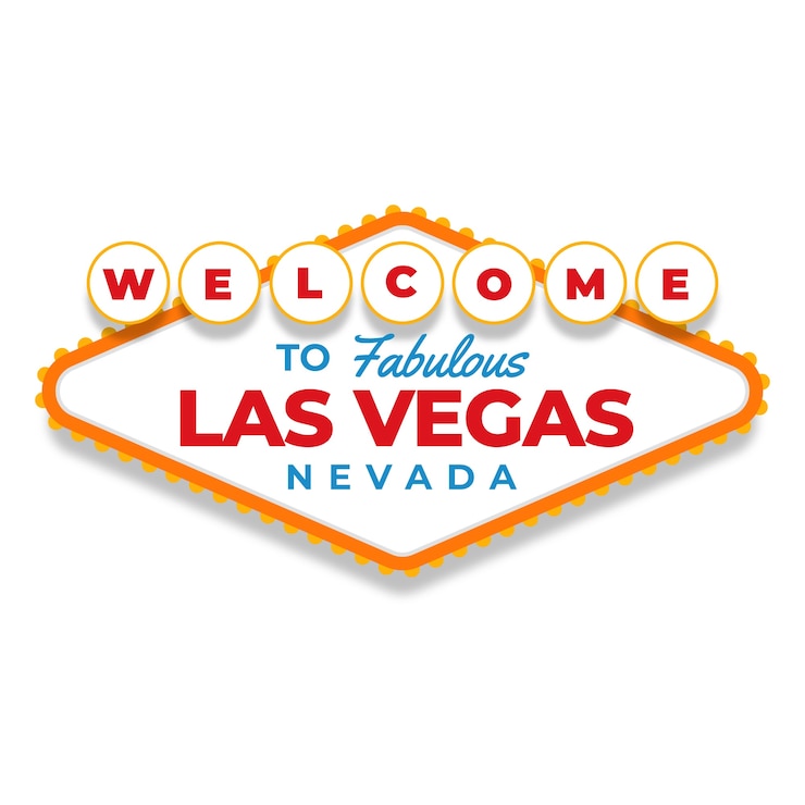 Vetor grátis sinal de design plano desenhado à mão em las vegas