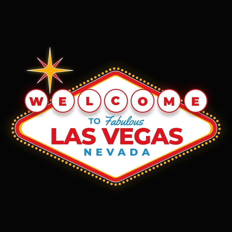 Vetor grátis sinal de design plano desenhado à mão em las vegas