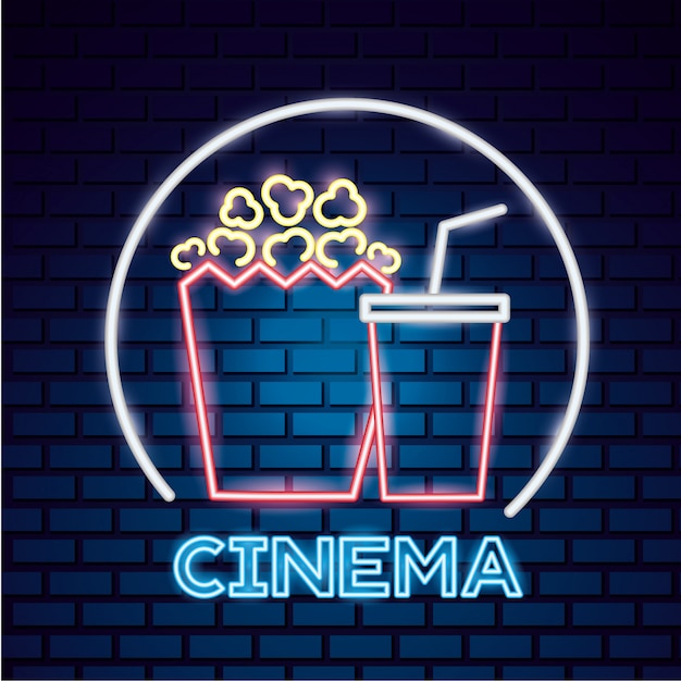 Sinal de néon da hora do filme