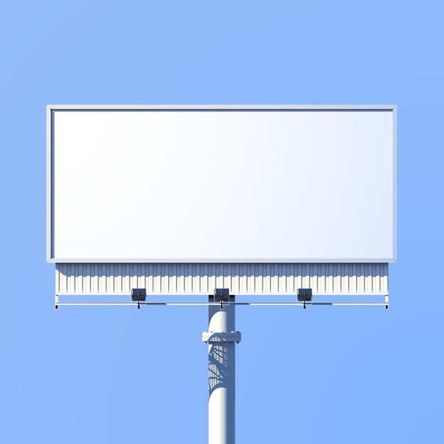 Sinal de outdoor de publicidade ao ar livre 3d realista