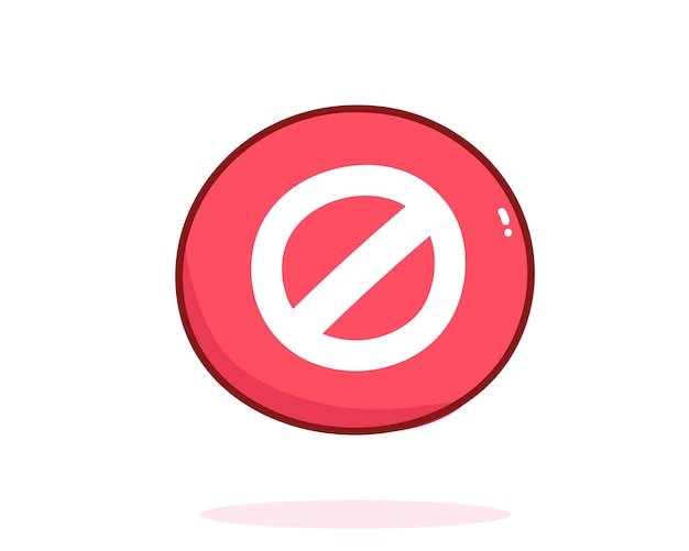 Vetor grátis sinal de proibição vermelho desenhado à mão ilustração da arte dos desenhos animados