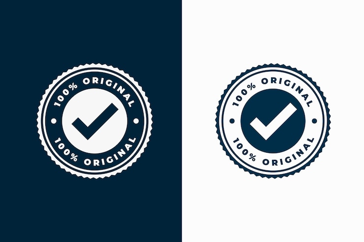 Vetor grátis sinal de selo original certificado para o melhor produto de qualidade
