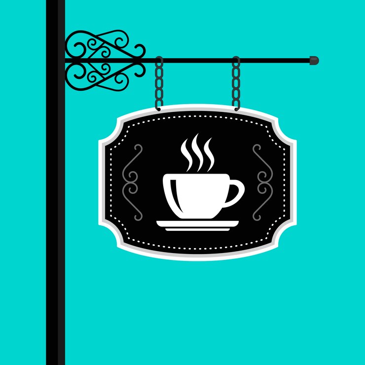 Vetor grátis sinalização de café de design plano