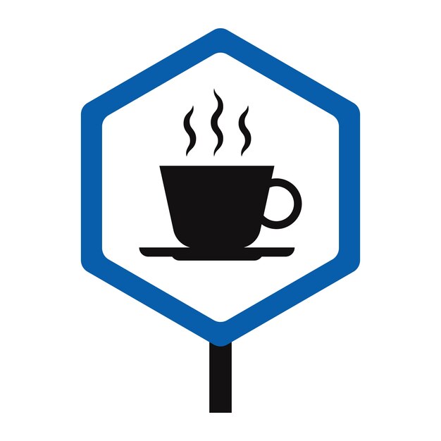 Sinalização de café de design plano