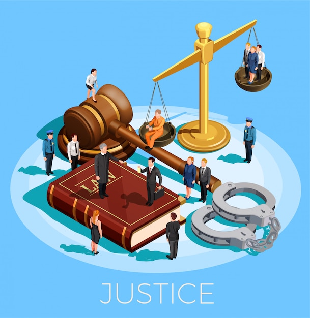 Vetor grátis sistema de justiça conceito