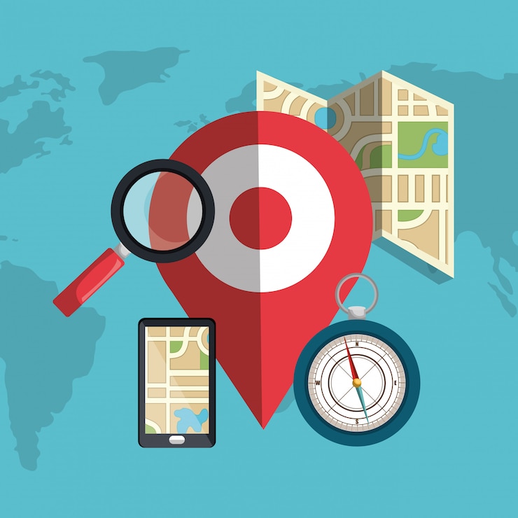Vetor grátis sistema de localização geográfica