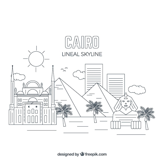 Skyline de cairo moderno com estilo linear