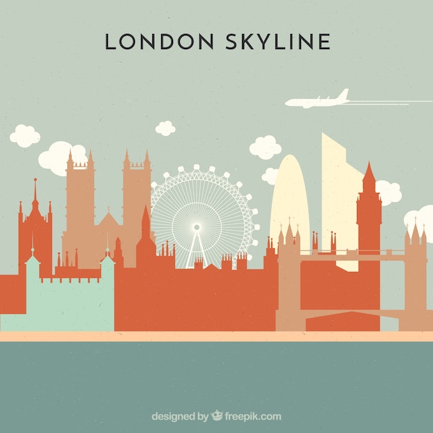 Skyline de Londres em estilo plano