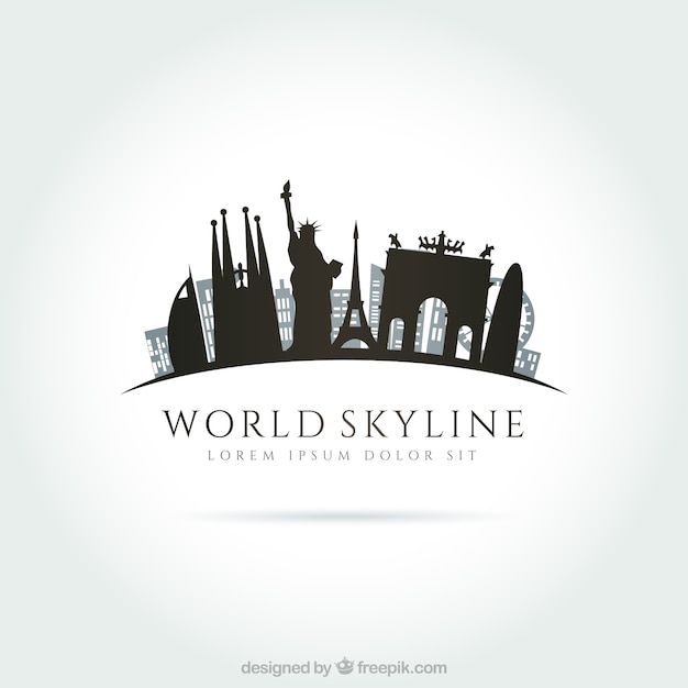 Vetor grátis skyline mundo