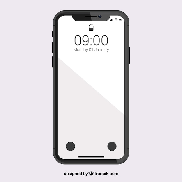 Vetor grátis smartphone com display branco