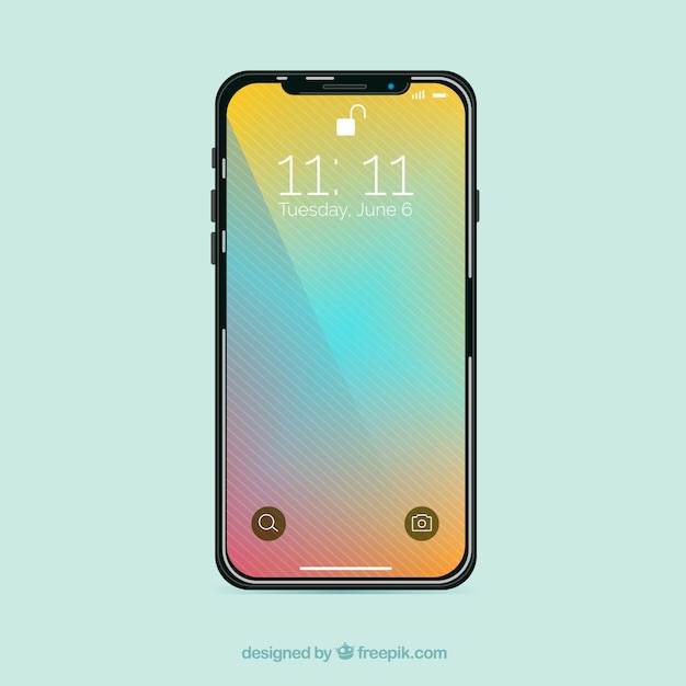 smartphone com papel de parede gradiente