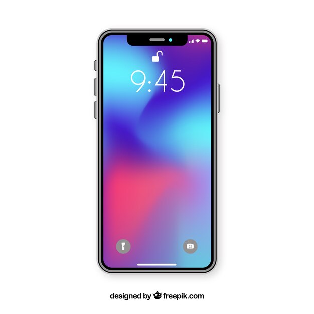 Smartphone com papel de parede gradiente