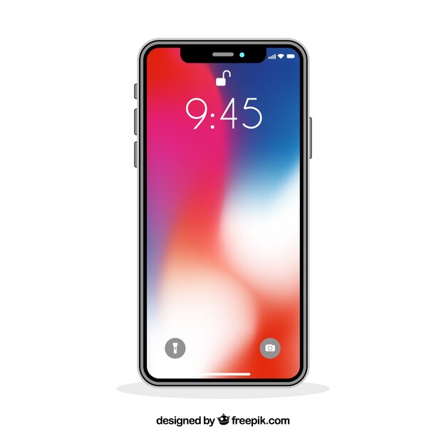 smartphone com papel de parede gradiente