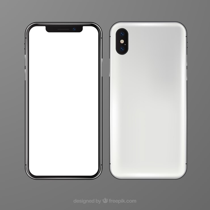 Vetor grátis smartphone com tela branca em estilo realista